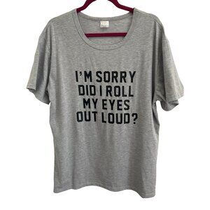 Gray Vinyl Print Funny Short Sleeve T Shirt, Size 3XL